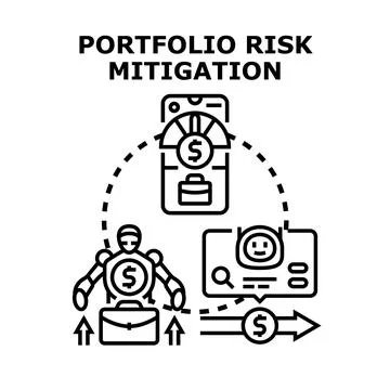 Portfolio risk mitigation concept with financial management Stock Illustration