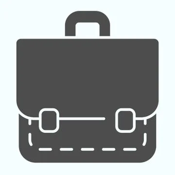 Portfolio solid icon. School bag vector illustration isolated on white. Suitcase Illustrazione stock