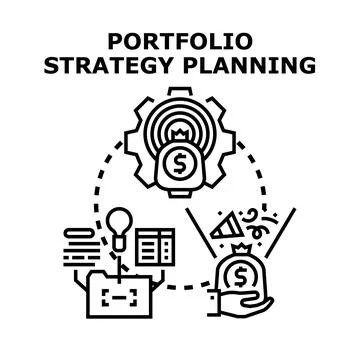 Portfolio strategy planning process for financial success Stock Illustration