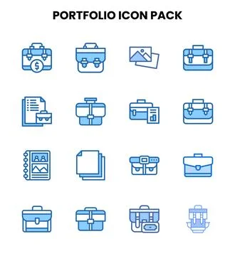 Portfolio Two Colour Icons Pack Stock-Illustration