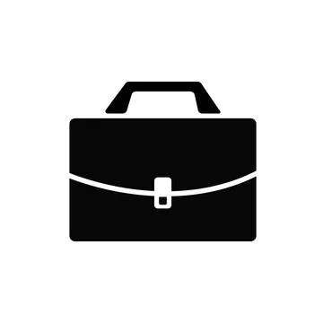 Portfolio vector glyph flat icon. Business Bag Briefcase Vector Icon Stock Illustration