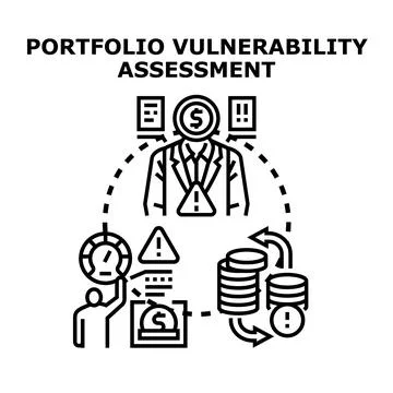 Portfolio vulnerability assessment identifying financial risk in investments Stockillustratie