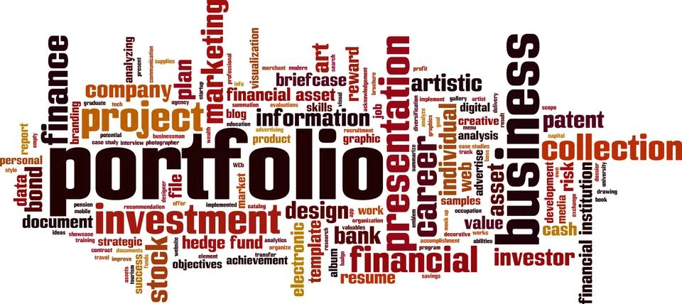 Portfolio word cloud Stock Illustration