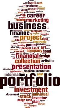 Portfolio word cloud Stock Illustration