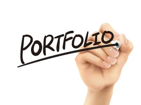 Portfolio written by hand Stock-Illustration