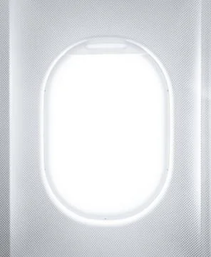 Porthole of a plane closeup Stock Photos