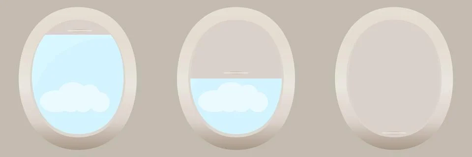 Porthole of the plane Stock Illustration