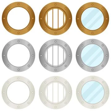 Porthole of the ship Stock Illustration