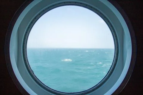 Porthole view waves 2 Stock Photos
