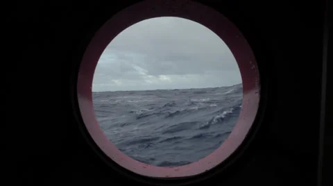 Porthole with waves Stock Footage 36467245