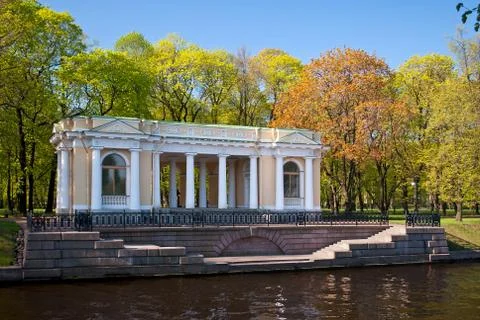 Portico of the mikhailovsky park. Stock Photos