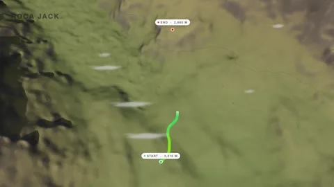 Portillo roca jack 3d terrain route map seamless loop Vídeos de archivo 341940193