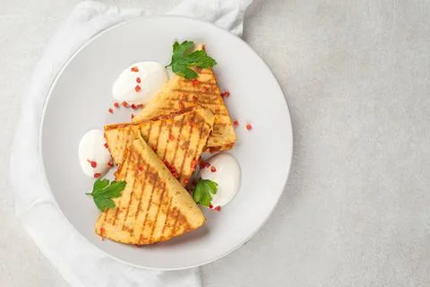 Portion of appetizing quesadilla wrap with chicken Stock Photos