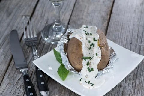 Portion of baked potato Stock Photos