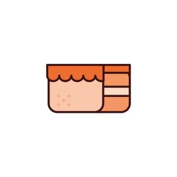 Portion of birthday cake in white background Stock Illustration