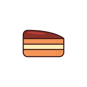 Portion of birthday cake in white background Stock Illustration