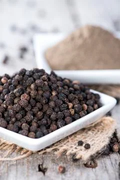 Portion of black pepper Stock Photos