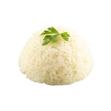 Portion of boiled rice garnish Stock Photos