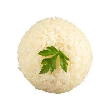 Portion of boiled rice garnish Stock Photos