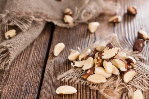 Portion of brazil nuts Stock Photos
