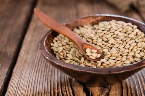 Portion of Brown Lentils Stock Photos