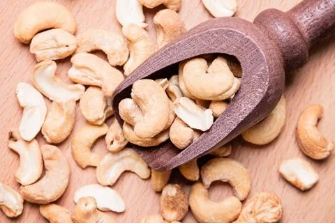 Portion of Cashew Nuts Stock Photos
