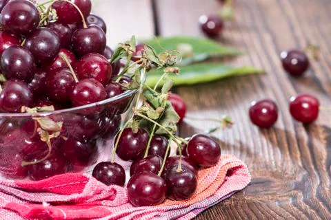 Portion of cherries Stock Photos