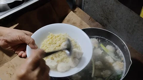 A portion of chicken meatballs Stock Footage 293040092