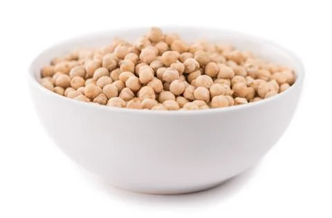 Portion of Chickpeas isolated on white Stock Photos
