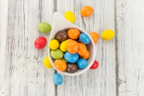 Portion of Cocolate coated Peanuts (selective focus) Stock Photos