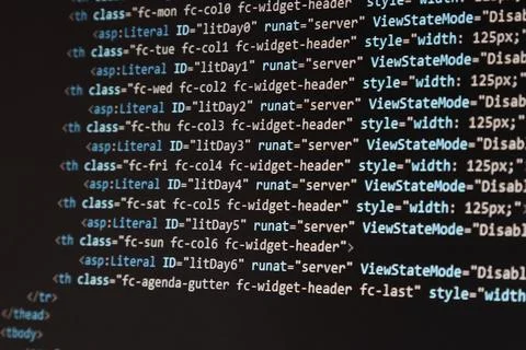 Portion of computer website code Photos