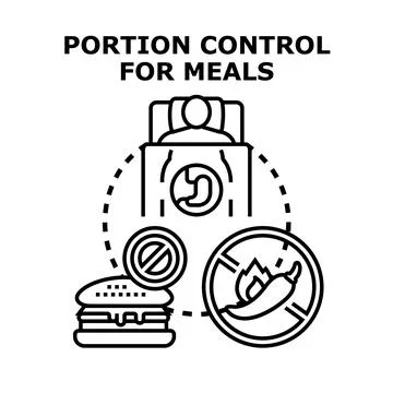 Portion control and healthy eating concepts Stock Illustration
