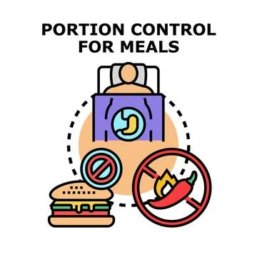 Portion control and healthy eating concepts Stock Illustration