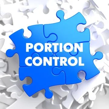 Portion Control on Blue Puzzle Stock Illustration