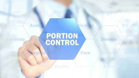 Portion Control, Doctor working on holographic interface, Motion Graphics Stock Footage 74854628