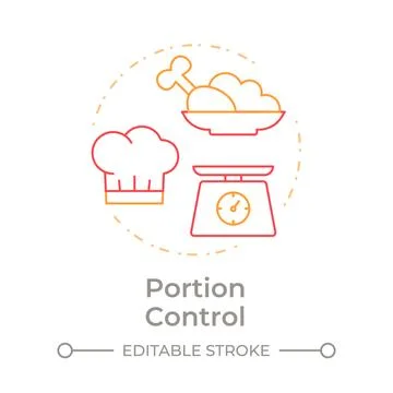 Portion control duo tone concept icon Stock Illustration