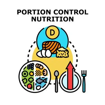 Portion control nutrition concept for healthy diet planning Stock Illustration