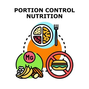 Portion control nutrition plan for balanced healthy eating Stock Illustration