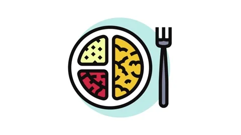 Portion control obesity overweight color icon animation Stock Footage 326111498