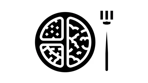 Portion control obesity overweight glyph icon animation Stock Footage 326148629