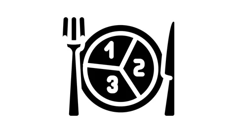 Portion control obesity overweight glyph icon animation Stock Footage 326738945