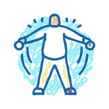 Portion control obesity overweight icon doodle illustration Stock Illustration