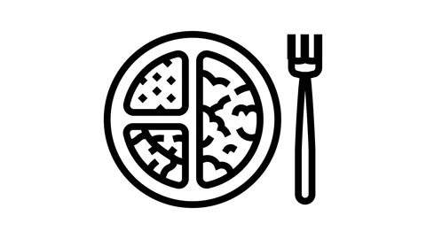 Portion control obesity overweight line icon animation Stock Footage 326128250