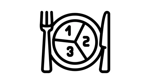 Portion control obesity overweight line icon animation Stock Footage 326754339