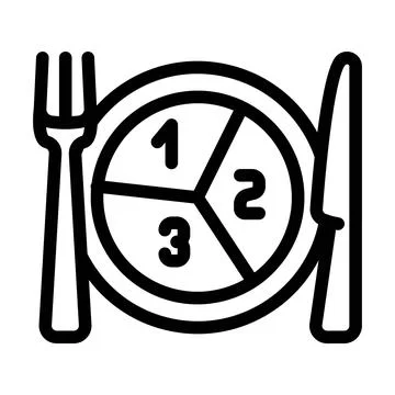 Portion control obesity overweight line icon vector illustration Stock Illustration