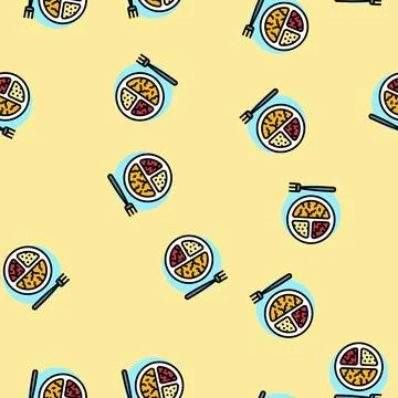 Portion control obesity overweight vector seamless pattern Stock Illustration