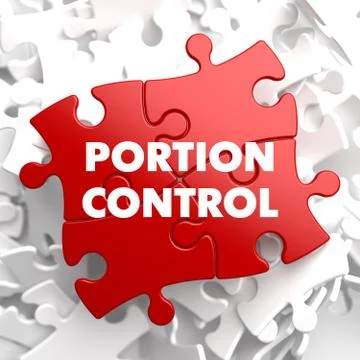 Portion Control on Red Puzzle Stock Illustration