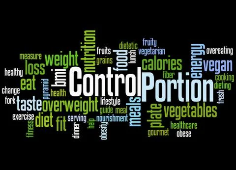 Portion Control, word cloud concept Stock Illustration