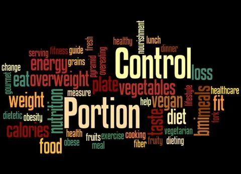 Portion Control, word cloud concept Stock Illustration