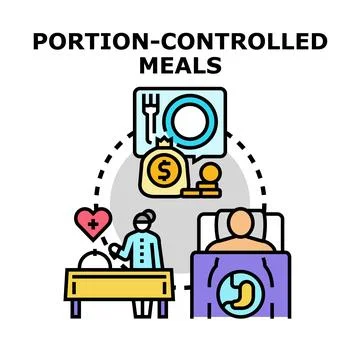 Portion controlled meals concept for healthy eating Stock Illustration